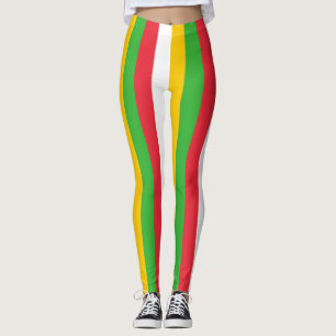 Leggings Colores de bandera nacional de Myanmar con bandas 