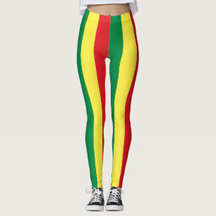 Leggings Colores de bandera nacional de Senegal con franjas