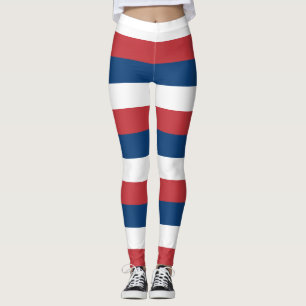 Leggings Colores de bandera nacional de Serbia con franjas