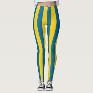 Leggings Colores de bandera nacional de Suecia con rayas ve