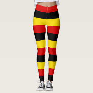 Leggings Colores de bandera nacional de Uganda con franjas 