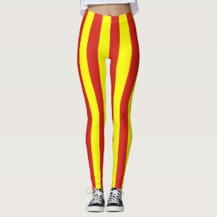 Leggings Colores de bandera nacional de Vietnam con franjas