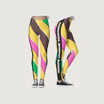 Leggings Colores de Boho l Amarillo l Rosa l Entrar y corre<br><div class="desc">Colores gráficos modernos y coloridos,  rosa,  amarillo,  marrón y verde con texto moderno en blanco y negro para hacer ejercicio,  ejercitar y correr a las mujeres.</div>