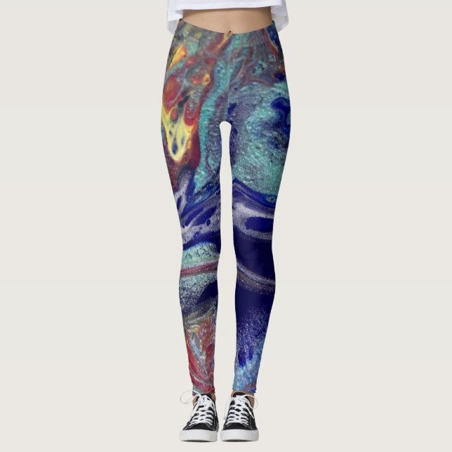 Leggings Colores de caos morado (Anverso)