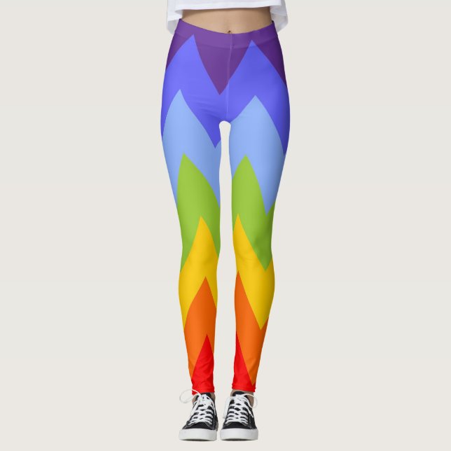 Leggings Colores de Chakras / Arcoiris - zigzag chevrons (Anverso)