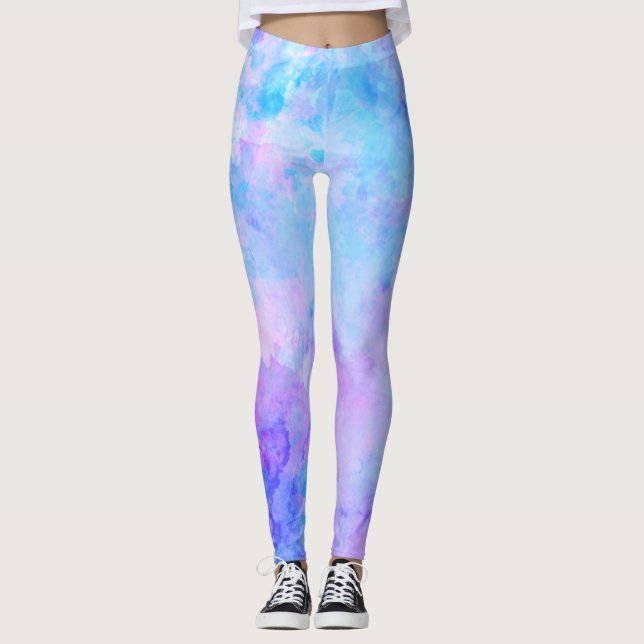 Leggings Colores de color morado y turquesa (Anverso)