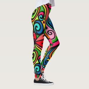 Leggings Colores de energía Resumen patrón super divertido