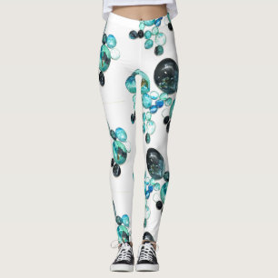 Leggings Colores de flores y azulejos de cristal de mar