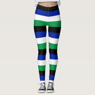 Leggings Colores de la bandera nacional de Lesoto en franja
