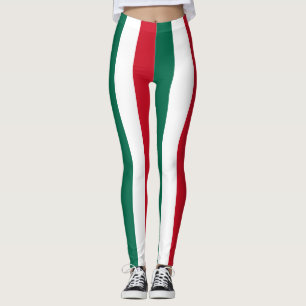 Leggings Colores de la bandera nacional de México a rayas v