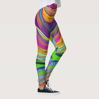 Leggings Colores de Mardi Gras con leggantas de cuentas