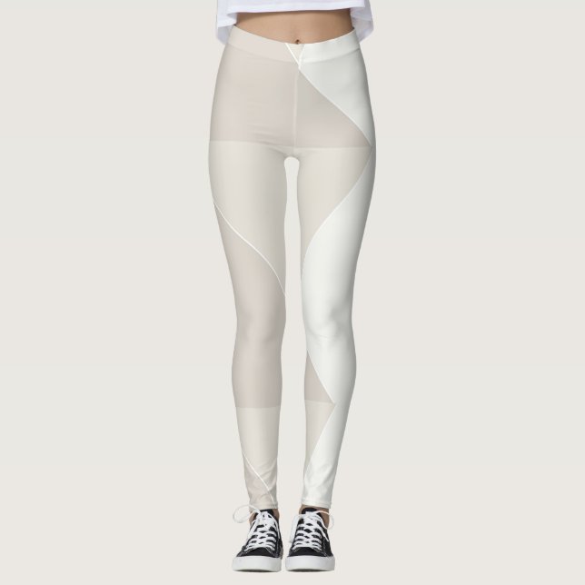 Leggings Colores de pastel blanco beige marrón moderno eleg (Anverso)