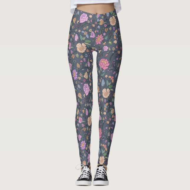 Leggings Colores Dusty Floral moderna y colorida (Anverso)