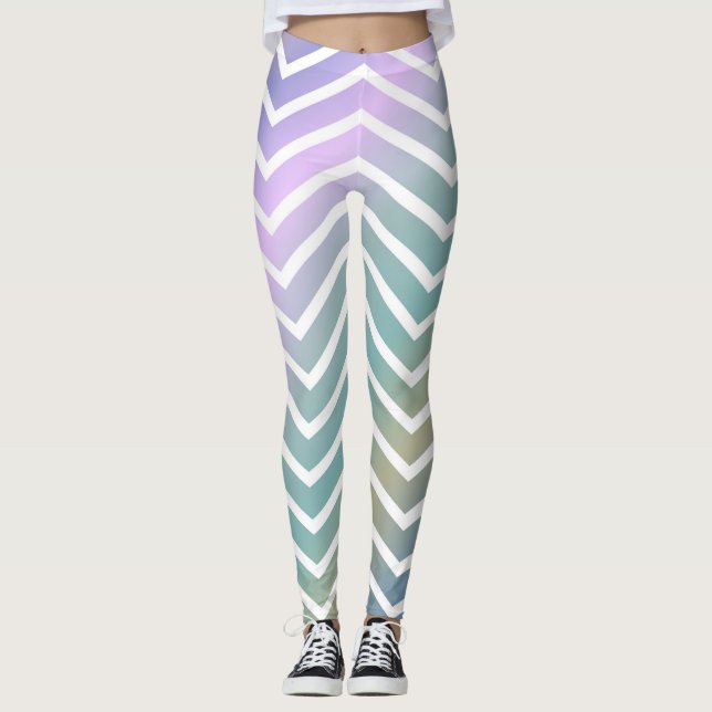 Leggings Colores metálicos Zig zag, rapsodia púrpura (Anverso)