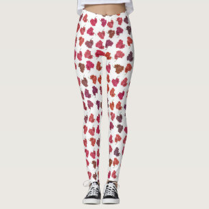 Leggings Colores mixtos flores patrón de motivos brillantes