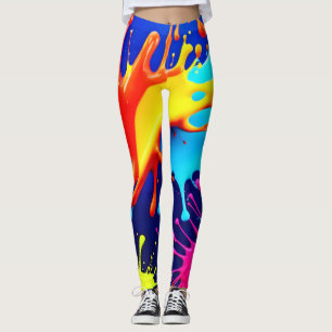 Leggings Colores neón explosivos en arte abstracto