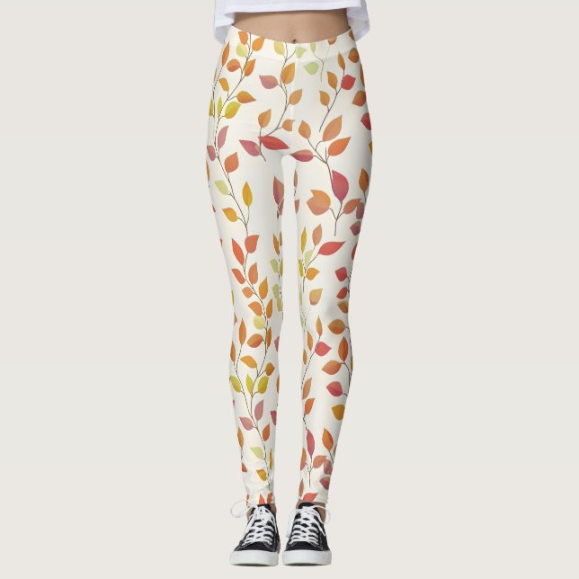 Leggings Colores otoñales de hoja (Anverso)
