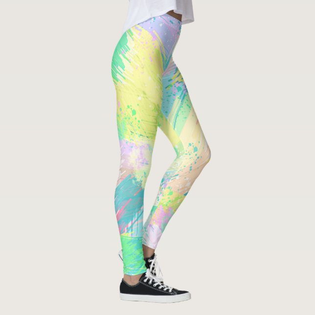 Leggings Colores Pale Pastel Elegante Resumen Arte (Derecha)