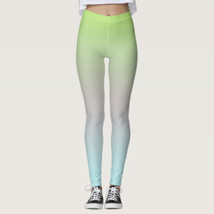 Leggings Colores Pastel Brillantes Gradiente Verde Rosa Azu