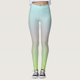 Leggings Colores Pastel Brillantes Gradiente Verde Rosa Azu
