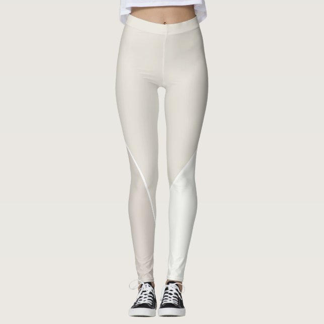 Leggings Colores Pastel Moderno Elegante Beige Marrón Blanc (Anverso)