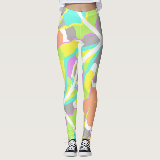 Leggings Colores Pastel Vibes Positivas Abstracto Leggencia (Anverso)