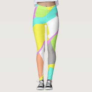 Leggings Colores Pastel Vibes Positivas Abstracto Leggencia