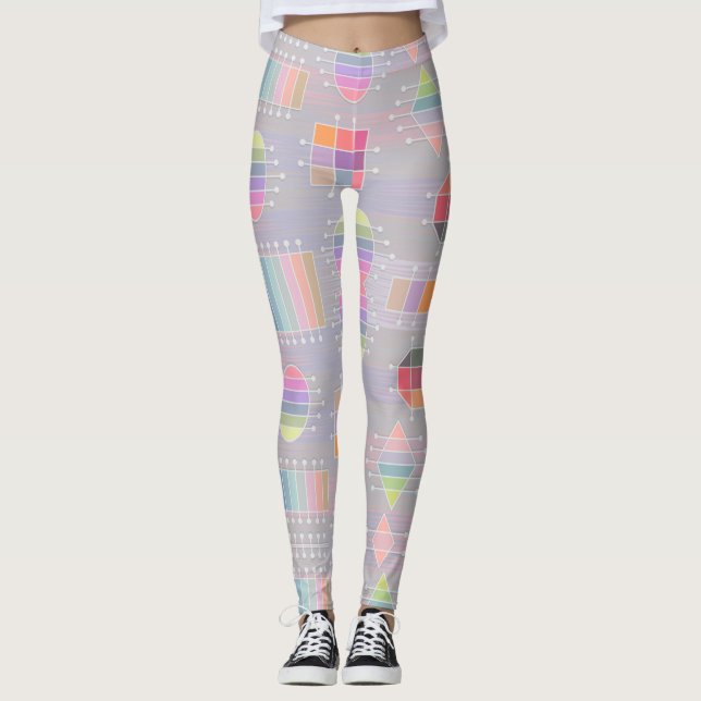 Leggings Colores pasteles y formas geométricas (Anverso)