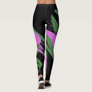 Leggings Colores púrpuras verdes negros