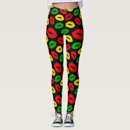 Leggings Colores rastafari jamaiquinos con una amada en los