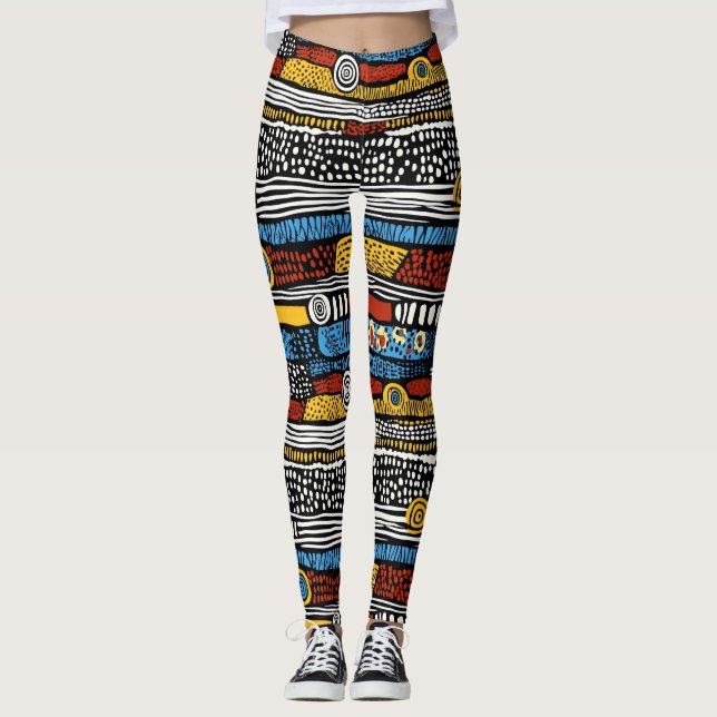 Leggings Colores retro psicodélicos (Anverso)