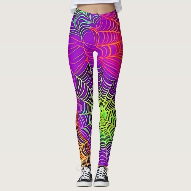 Leggings Colores suaves: Arte Spiderweb (Anverso)