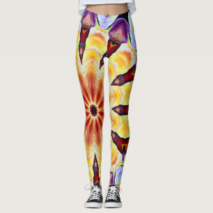 Leggings Colores vibrantes de artdeco retro geométrico