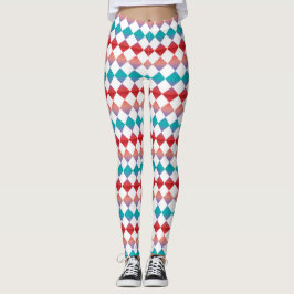 Leggings Colorful Checker Diamond Pattern