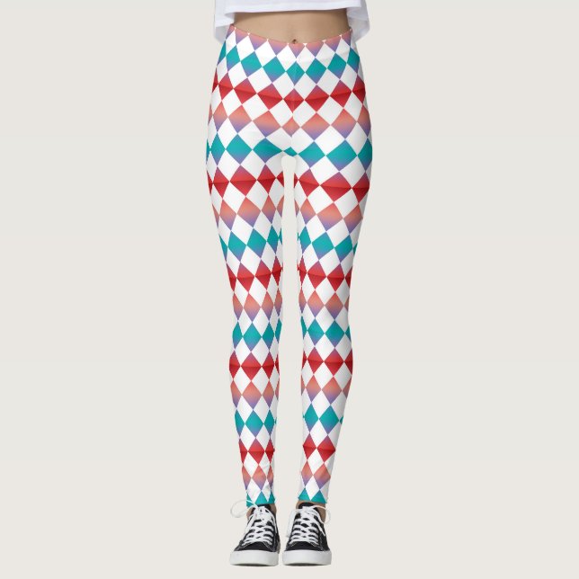 Leggings Colorful Checker Diamond Pattern (Anverso)