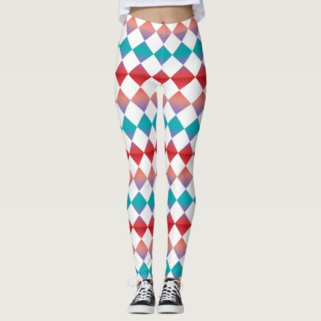 Leggings Colorful Checker Diamond Pattern (Anverso)