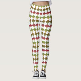 Leggings Colorful Checker Diamond Pattern