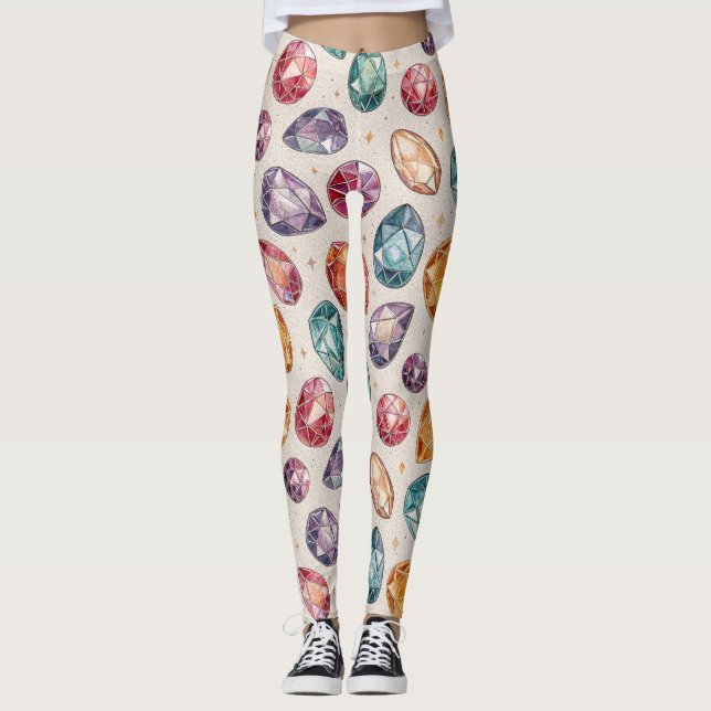 Leggings Colorful Gemstone Pattern (1) (Anverso)