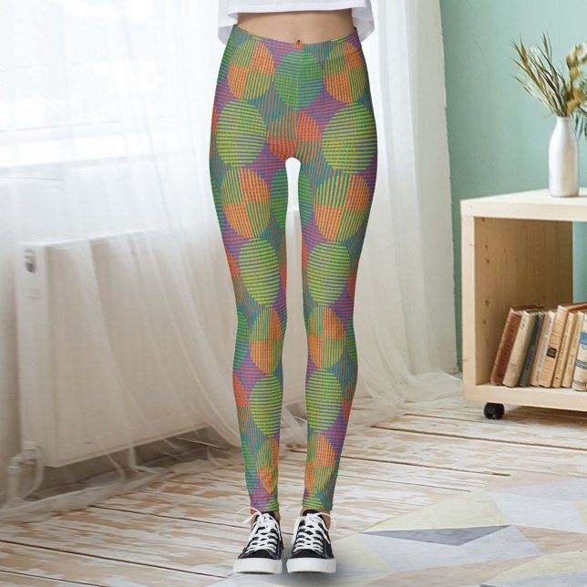 Leggings Colorful Geometric Abstract Circles On Purple (Subido por el creador)