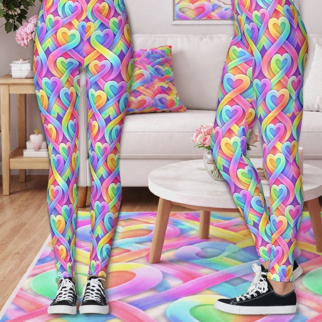 Leggings Colorful Modern Hearts Pattern Valentine’s Day  (Subido por el creador)