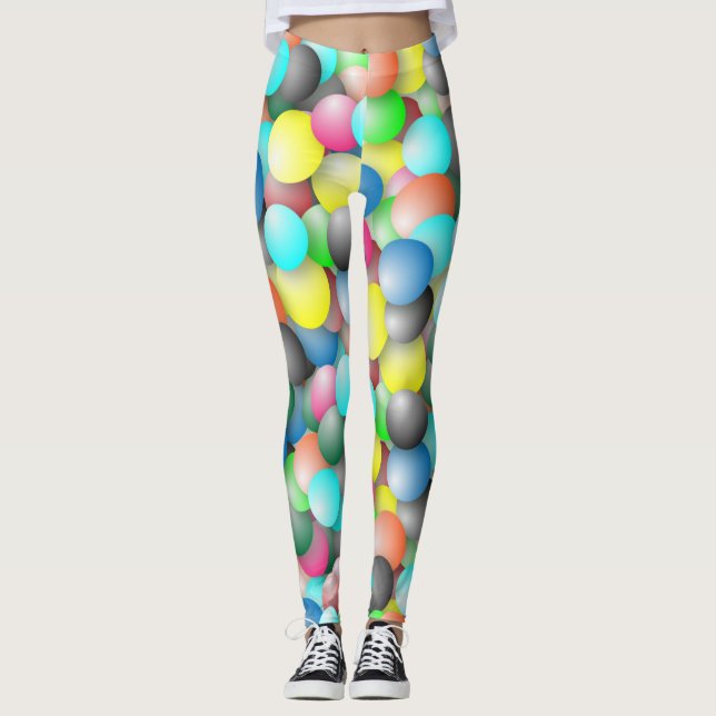Leggings Colorful Multicolored Balloons Banner (Anverso)