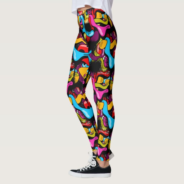 Leggings Colorful Neon Graffiti Hip Hop Street Art (Izquierda)