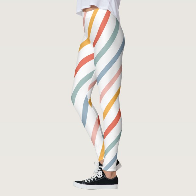 Leggings Colorful Pastel Diagonal Stripes (Izquierda)