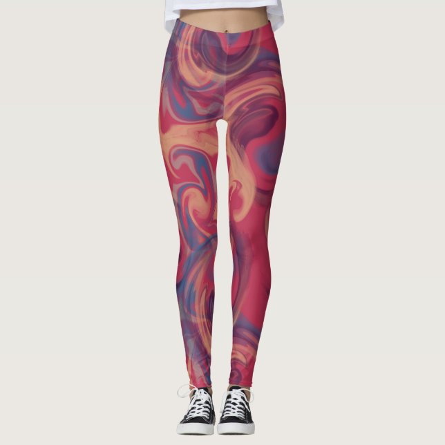 Leggings Colorida acuarela giratoria (Anverso)