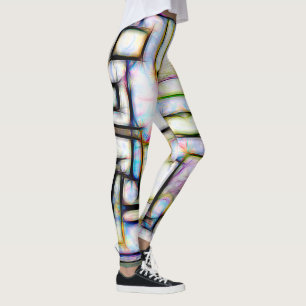 Leggings Colorida acuarela Resumen Geométrico Moderno