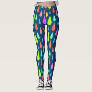 Leggings Colorida caída de lágrimas, patrón de caída de llu
