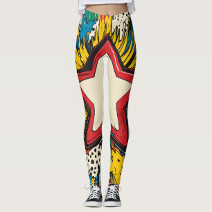 Leggings Colorida explosión de arte pop de historietas