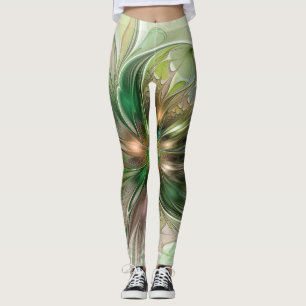 Leggings Colorida Fantasía Moderna Resumen Flor Fractal