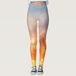 Leggings Colorida puesta de sol: ardiente crepúsculo.