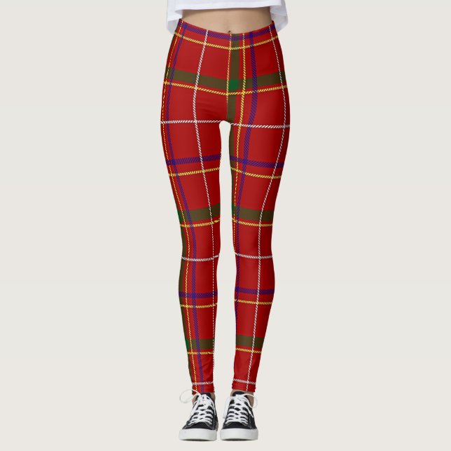 Leggings Colorida Red Tartan Plaid (Anverso)